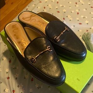 Sam Edelman Black Mules with Horsebit Detail